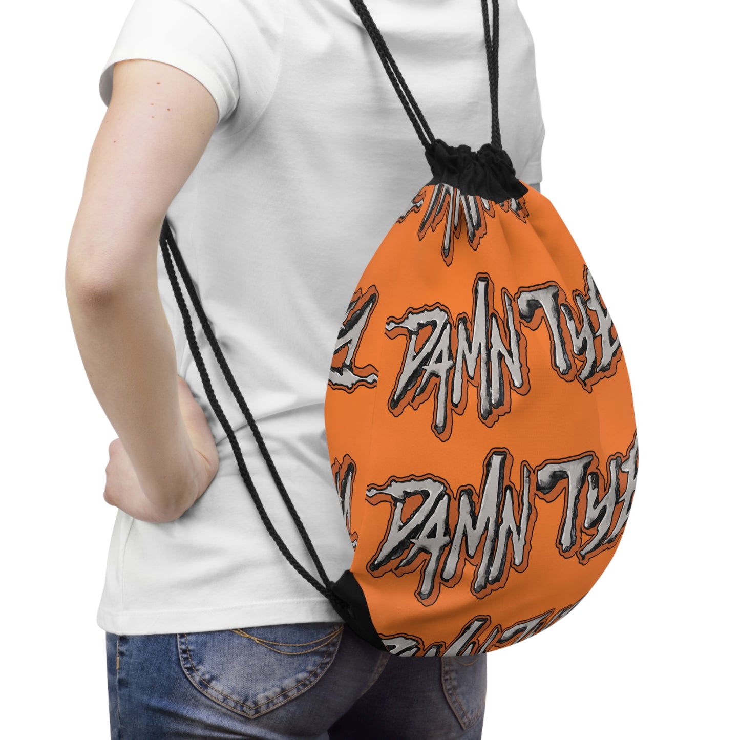 Bold 'Damn The' Graphic Drawstring Bag – Trendy & Versatile Accessory
