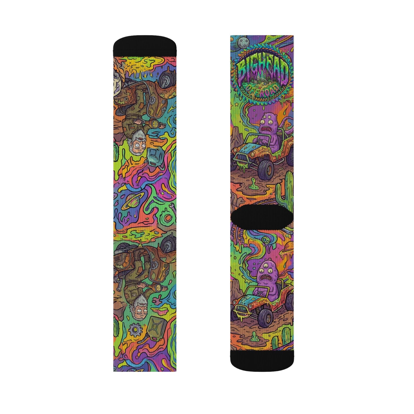Psychedelic Street Art Sublimation Socks — Colorful Retro Skate Vibes