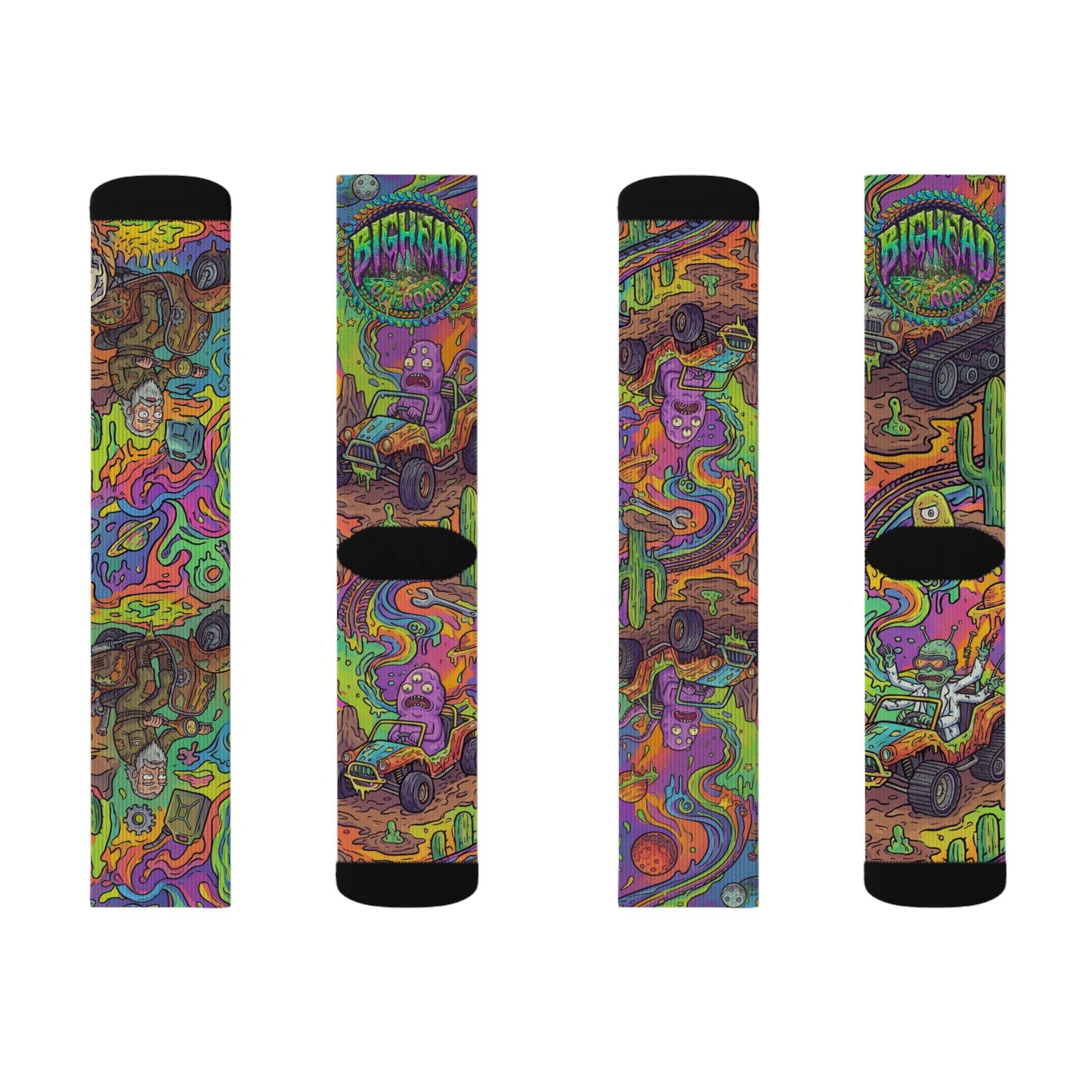 Psychedelic Street Art Sublimation Socks — Colorful Retro Skate Vibes