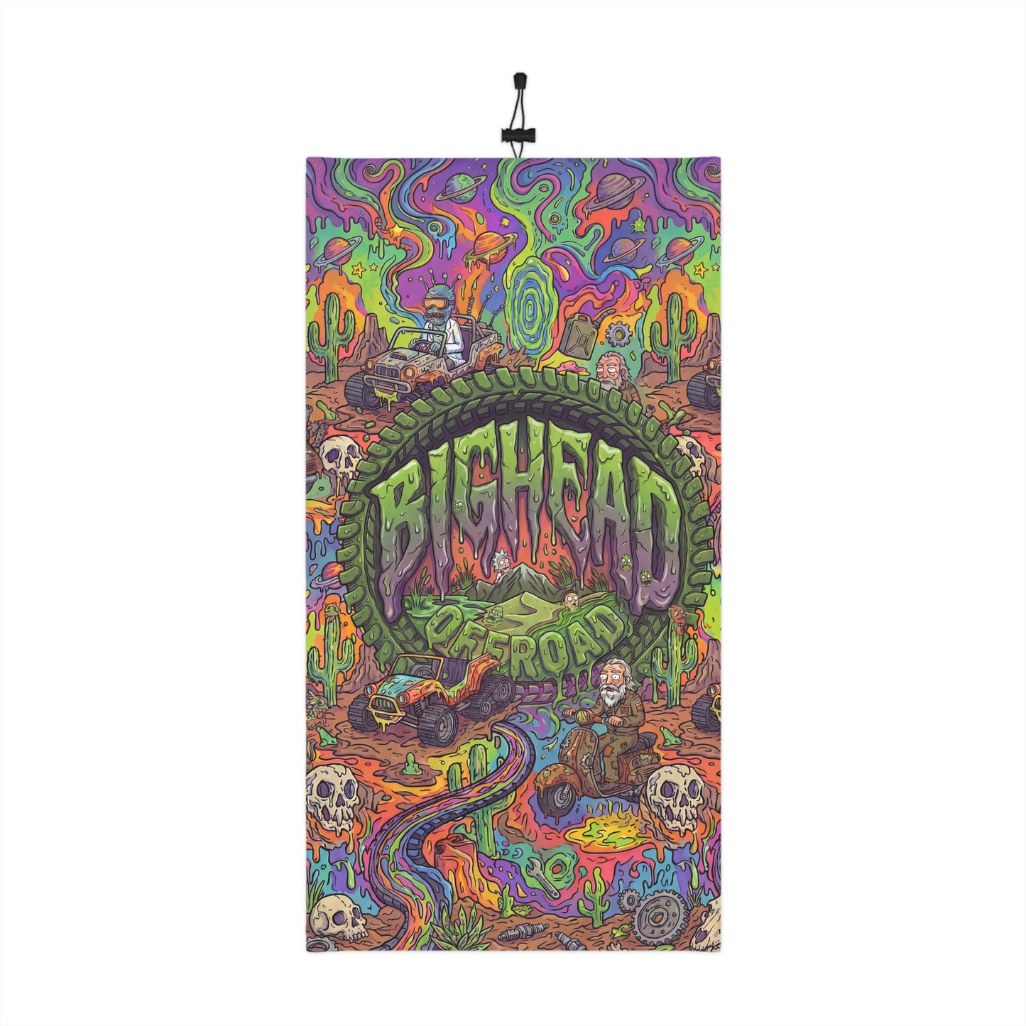 Psychedelic Off-Road Neck Gaiter — 'Bighead Offroad' Winter Face Mask