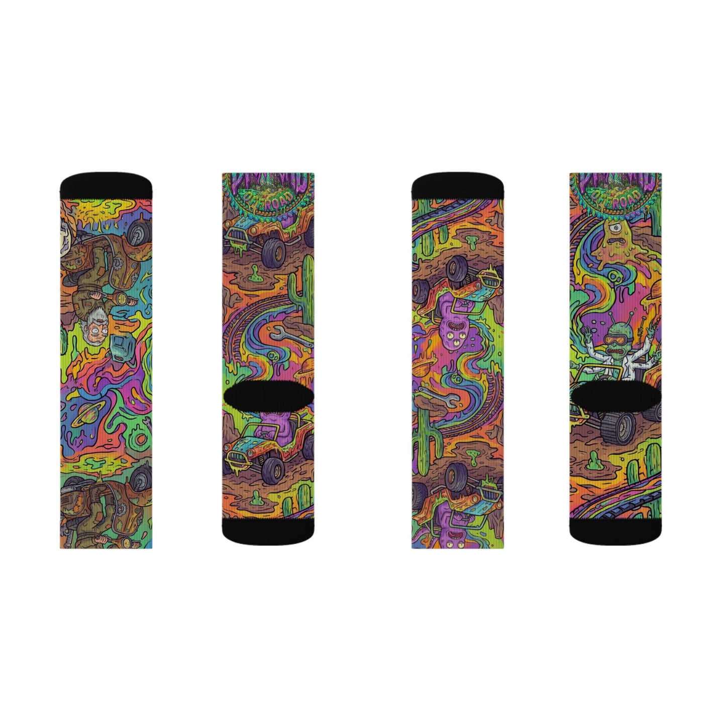 Psychedelic Street Art Sublimation Socks — Colorful Retro Skate Vibes