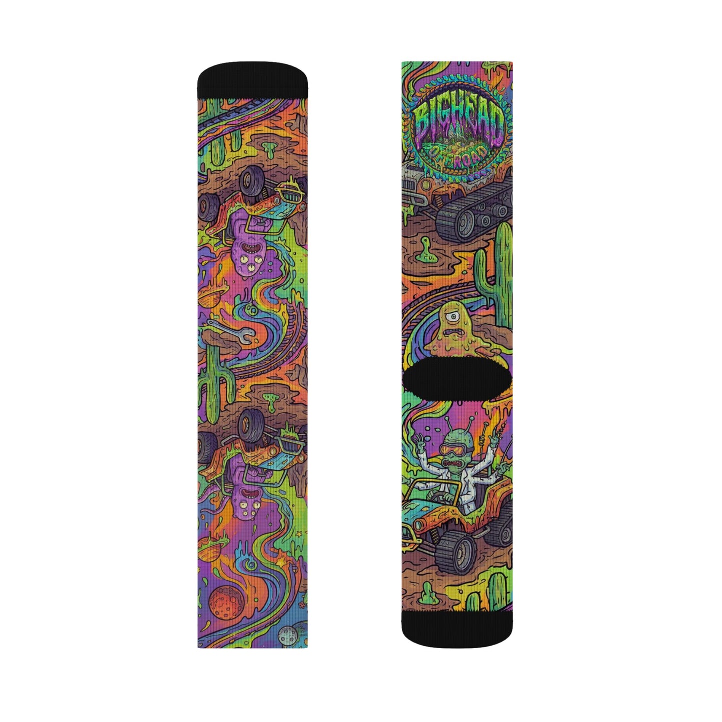 Psychedelic Street Art Sublimation Socks — Colorful Retro Skate Vibes
