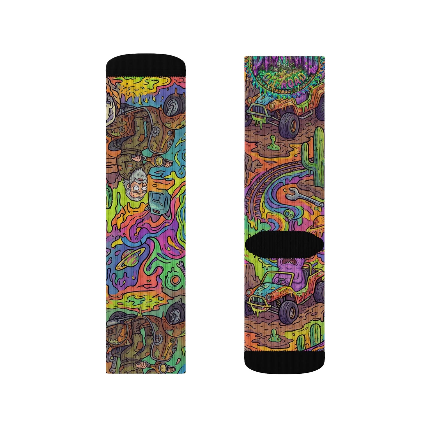Psychedelic Street Art Sublimation Socks — Colorful Retro Skate Vibes