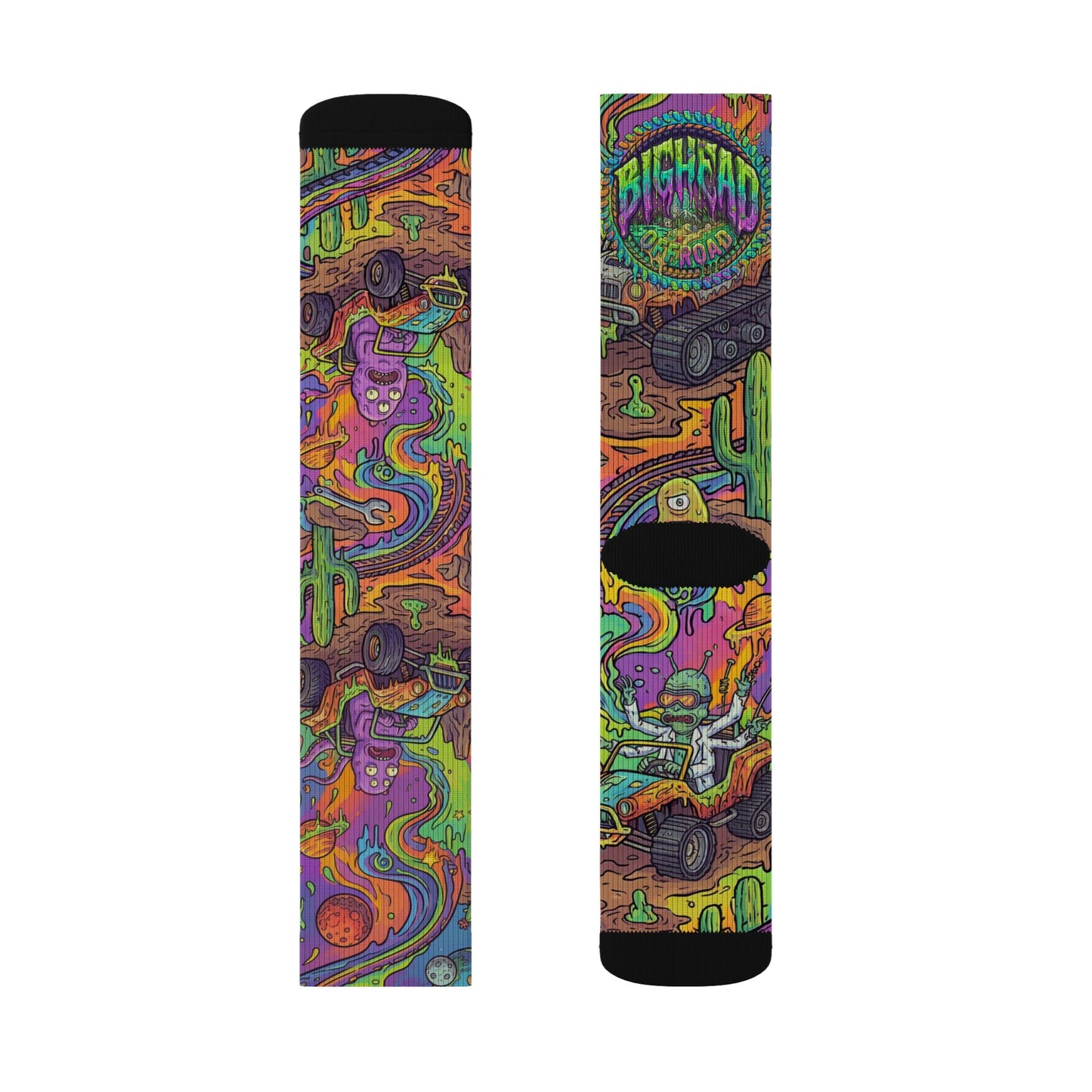 Psychedelic Street Art Sublimation Socks — Colorful Retro Skate Vibes