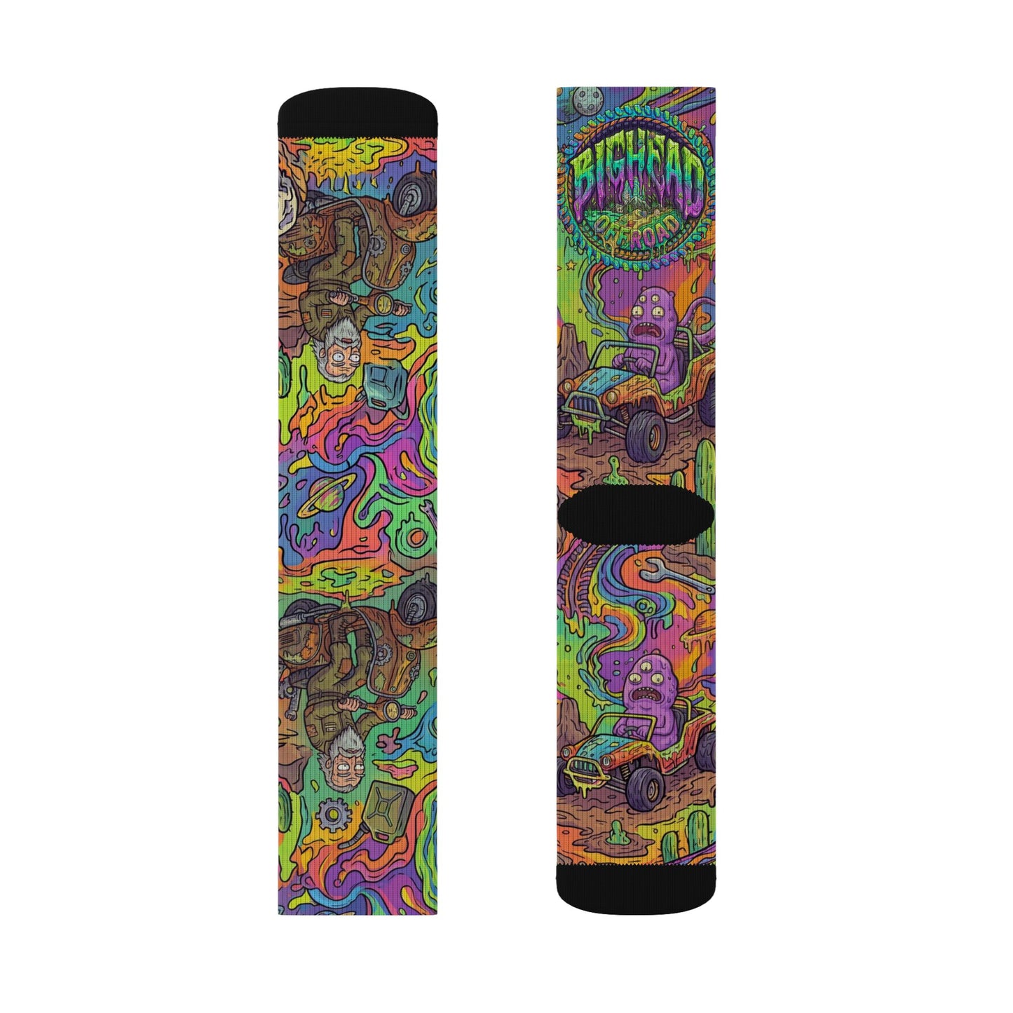 Psychedelic Street Art Sublimation Socks — Colorful Retro Skate Vibes
