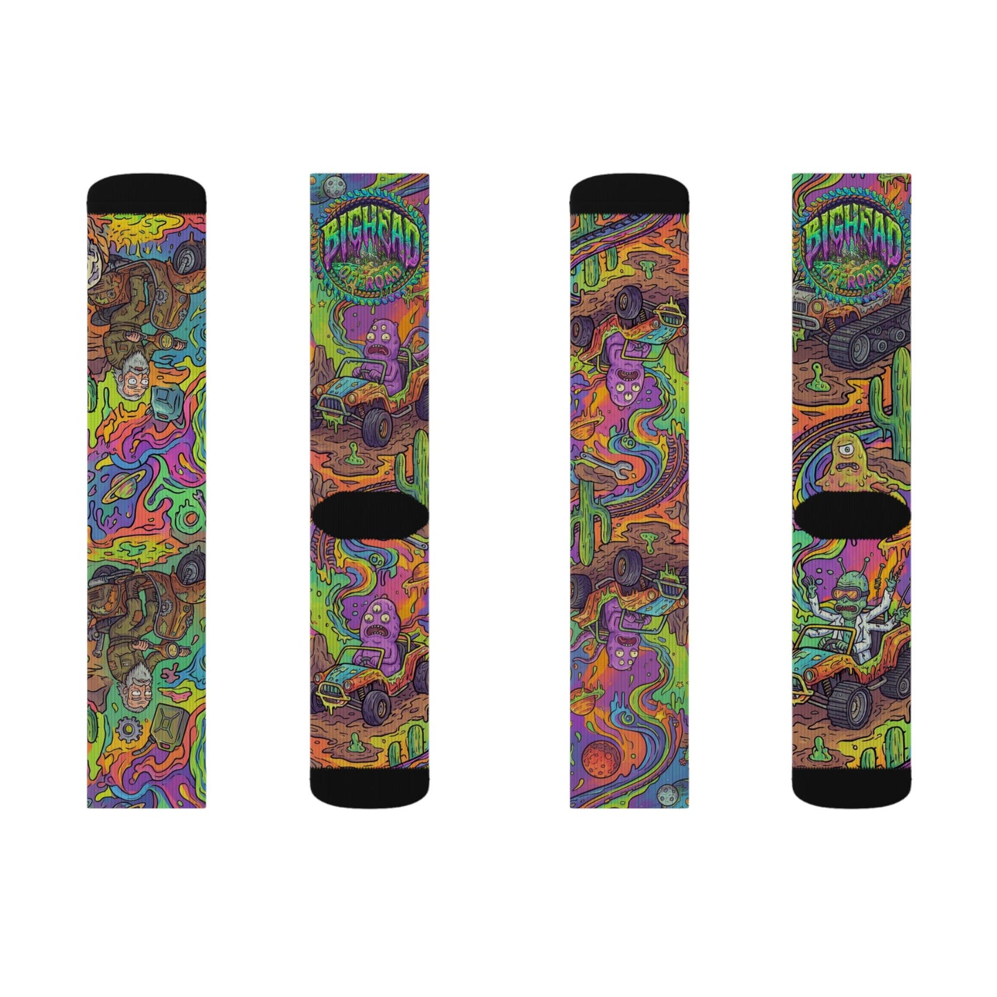 Psychedelic Street Art Sublimation Socks — Colorful Retro Skate Vibes