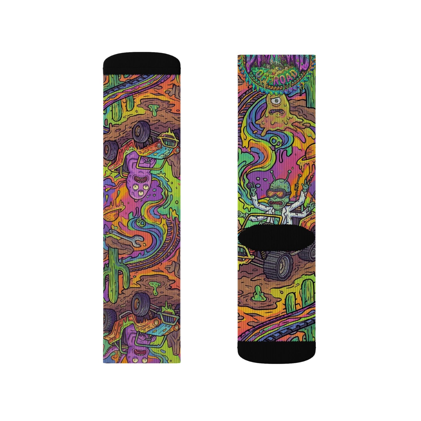 Psychedelic Street Art Sublimation Socks — Colorful Retro Skate Vibes